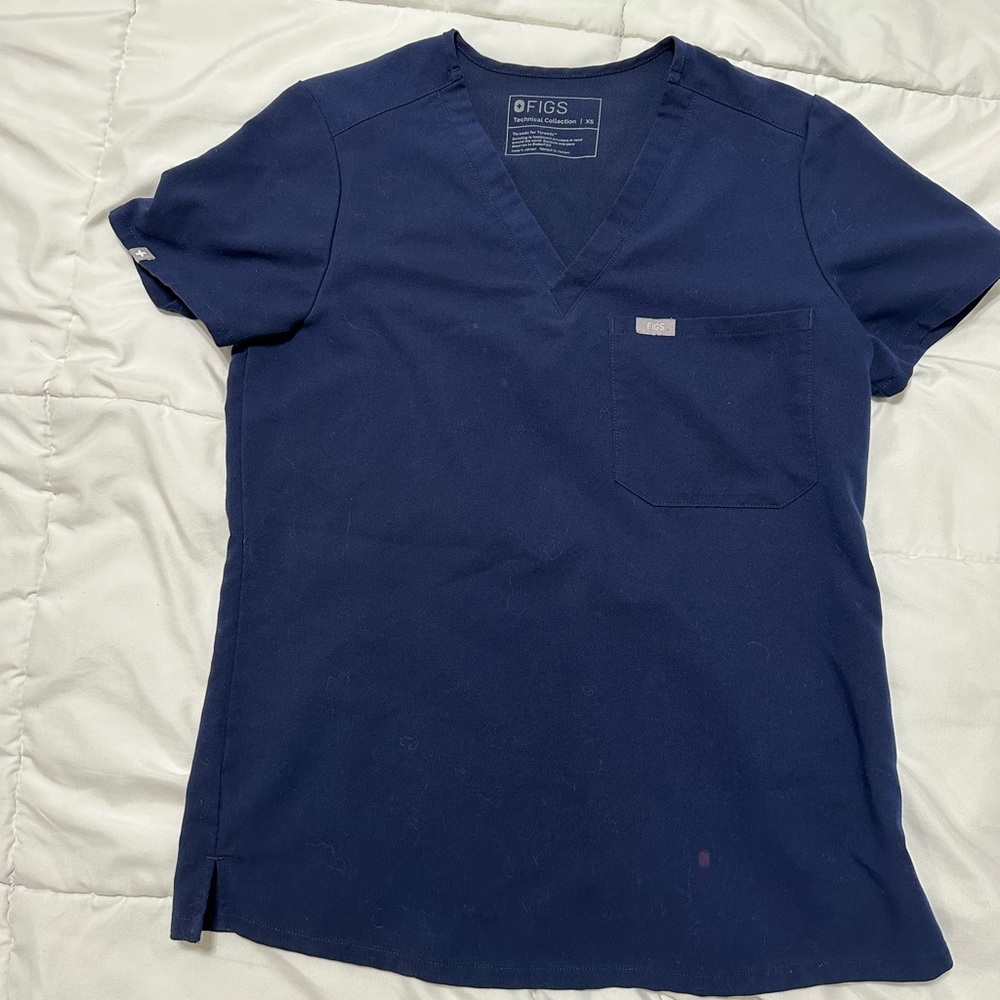 Navy Blue Scrub Top — size: xsmall